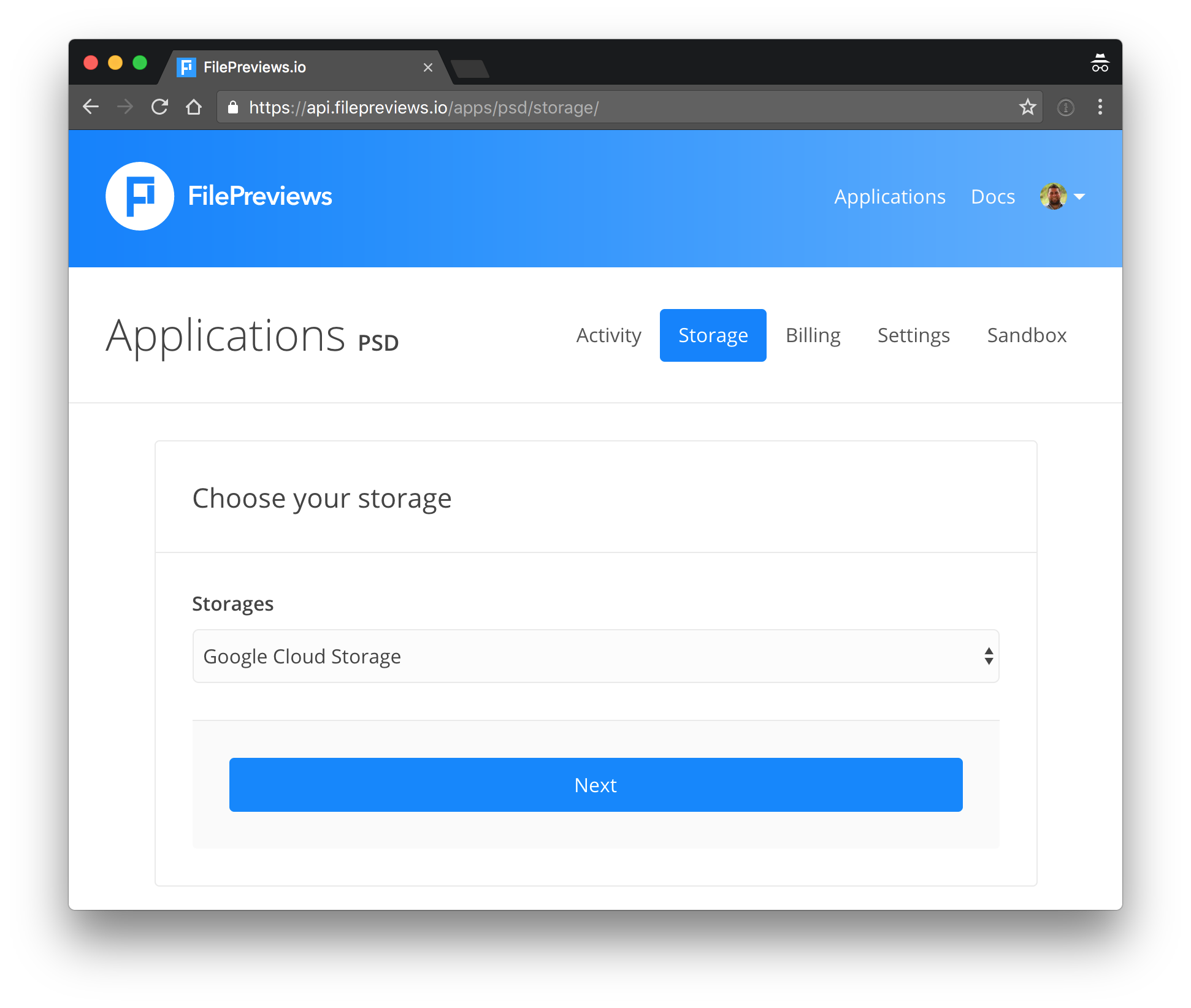 upload image to google cloud storage